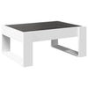 Weißer Couchtisch Boghita 70x53x30cm mit Infinity-LED-Leuchten