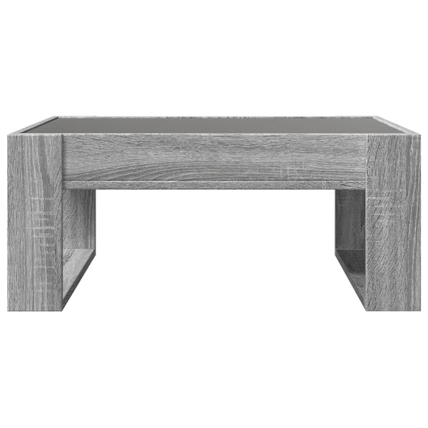 Grauer Couchtisch Infinity mit LED-Beleuchtung Boghita 70x53x30cm (Sonoma)
