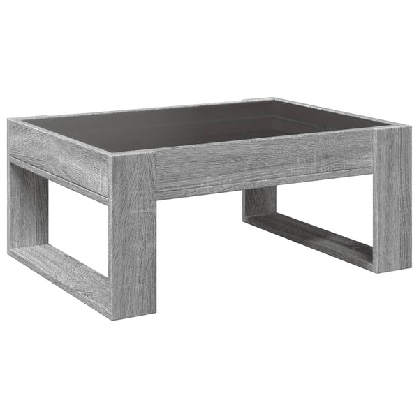 Grauer Couchtisch Infinity mit LED-Beleuchtung Boghita 70x53x30cm (Sonoma)
