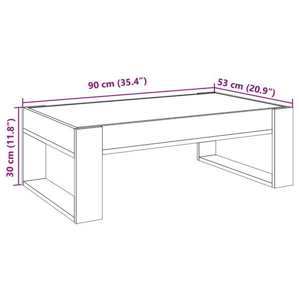 Betongrauer Couchtisch Infinity mit LED-Beleuchtung Boghita 90x53x30cm