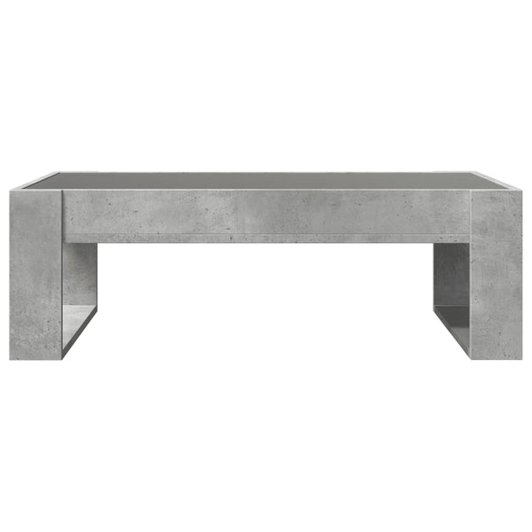 Betongrauer Couchtisch Infinity mit LED-Beleuchtung Boghita 90x53x30cm