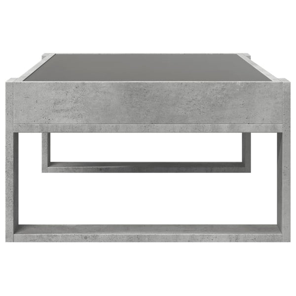 Betongrauer Couchtisch Infinity mit LED-Beleuchtung Boghita 90x53x30cm