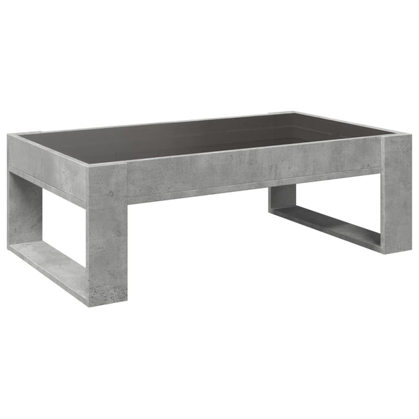 Betongrauer Couchtisch Infinity mit LED-Beleuchtung Boghita 90x53x30cm