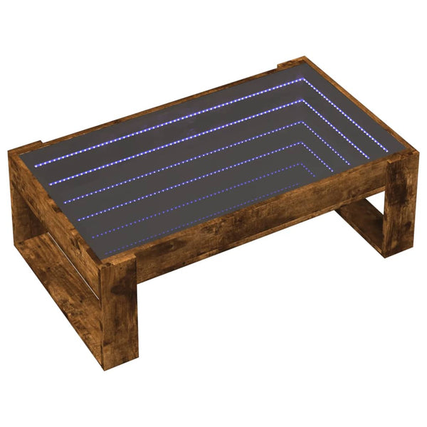 Savutammi sohvapöytä infinity led-valoilla Boghita 90x53x30cm