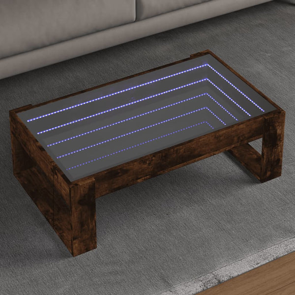 Savutammi sohvapöytä infinity led-valoilla Boghita 90x53x30cm