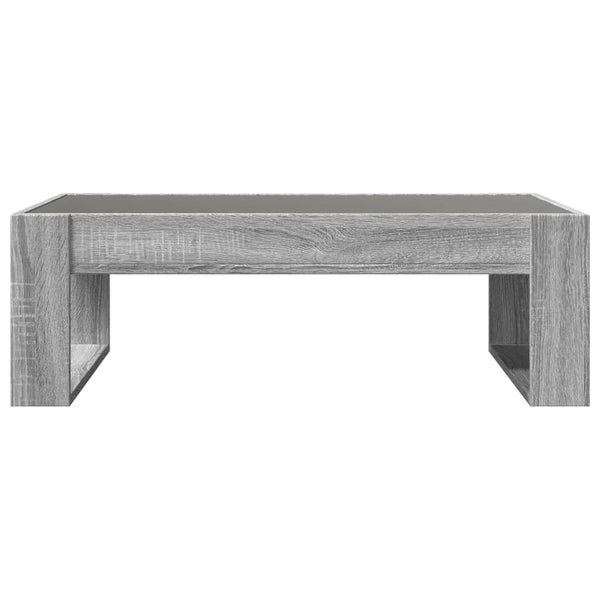Grauer Couchtisch Infinity mit LED-Beleuchtung Boghita 90x53x30cm (Sonoma)