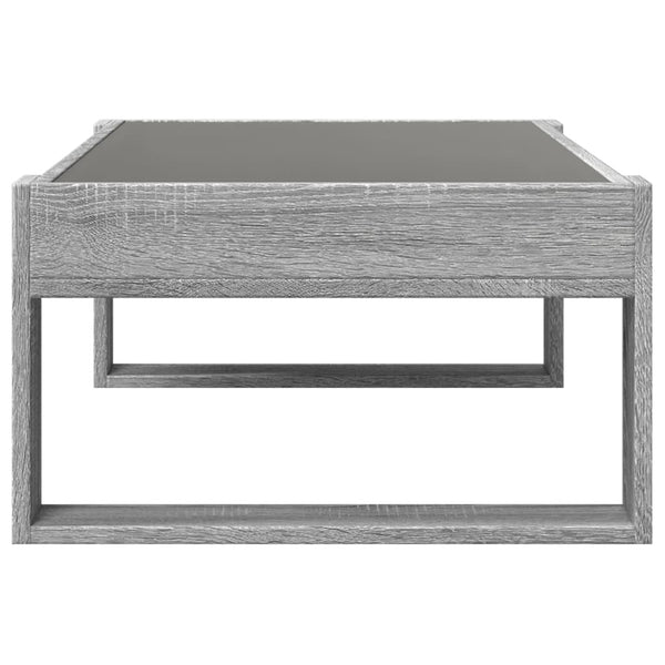 Grauer Couchtisch Infinity mit LED-Beleuchtung Boghita 90x53x30cm (Sonoma)