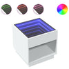 Weißer Couchtisch Infinity mit LED-Beleuchtung Zanofa 50x50x50cm