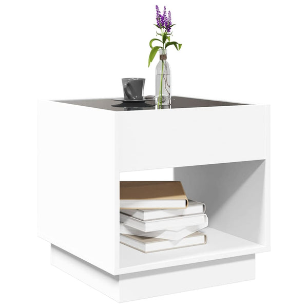 Weißer Couchtisch Infinity mit LED-Beleuchtung Zanofa 50x50x50cm