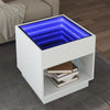 Weißer Couchtisch Infinity mit LED-Beleuchtung Zanofa 50x50x50cm