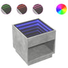 Betongrauer Couchtisch mit Infinity-LED-Beleuchtung Zanofa 50x50x50cm