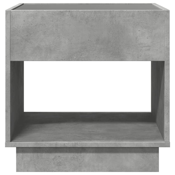 Betongrauer Couchtisch mit Infinity-LED-Beleuchtung Zanofa 50x50x50cm