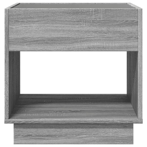 Grauer Couchtisch Infinity mit LED-Beleuchtung Zanofa 50x50x50cm (Sonoma)