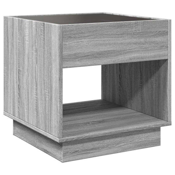 Grauer Couchtisch Infinity mit LED-Beleuchtung Zanofa 50x50x50cm (Sonoma)