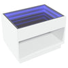 Valkoinen sohvapöytä infinity led-valoilla Zanofa 70x50x50cm