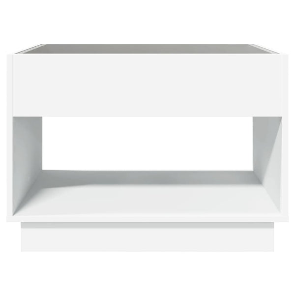 Valkoinen sohvapöytä infinity led-valoilla Zanofa 70x50x50cm