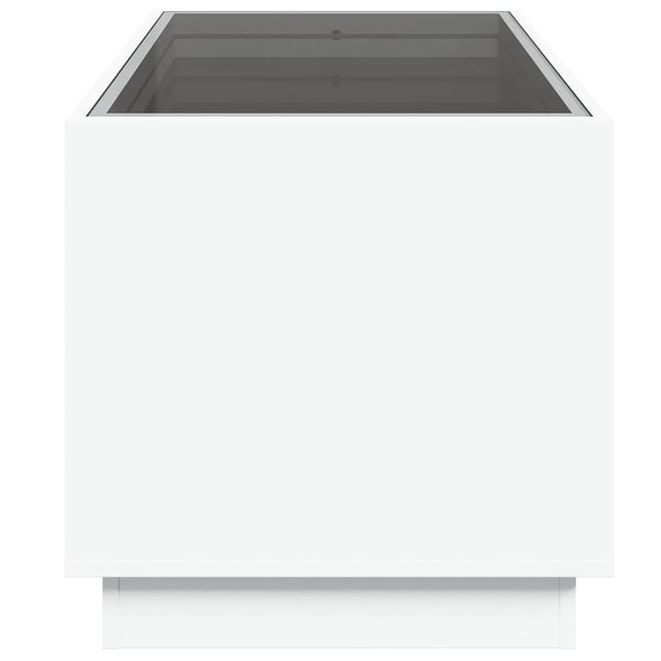 Valkoinen sohvapöytä infinity led-valoilla Zanofa 70x50x50cm
