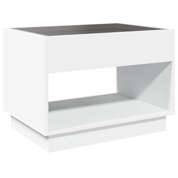 Valkoinen sohvapöytä infinity led-valoilla Zanofa 70x50x50cm