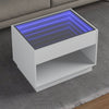 Valkoinen sohvapöytä infinity led-valoilla Zanofa 70x50x50cm