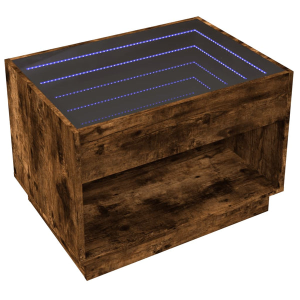 Savutammi sohvapöytä infinity led-valoilla Zanofa 70x50x50cm