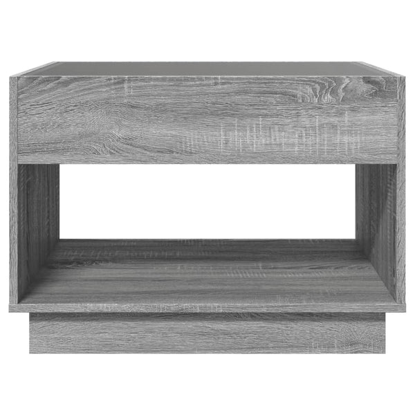 Harmaa sohvapöytä infinity led-valoilla Zanofa 70x50x50cm (sonoma)