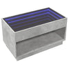 Betongrauer Couchtisch mit Infinity-LED-Leuchten Zanofa 90x50x50cm