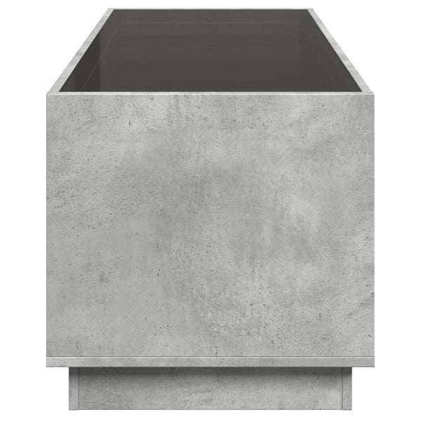 Betongrauer Couchtisch mit Infinity-LED-Leuchten Zanofa 90x50x50cm