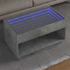 Betongrauer Couchtisch mit Infinity-LED-Leuchten Zanofa 90x50x50cm