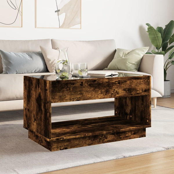 Räuchereiche Couchtisch Infinity mit LED-Beleuchtung Zanofa 90x50x50cm