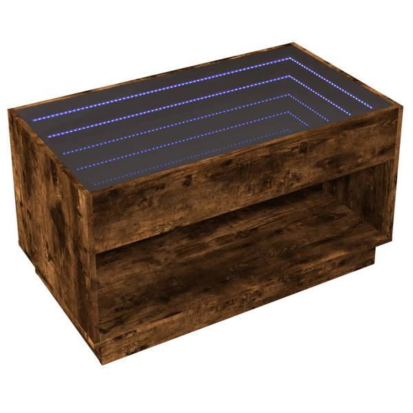 Räuchereiche Couchtisch Infinity mit LED-Beleuchtung Zanofa 90x50x50cm