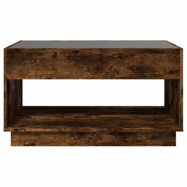 Räuchereiche Couchtisch Infinity mit LED-Beleuchtung Zanofa 90x50x50cm