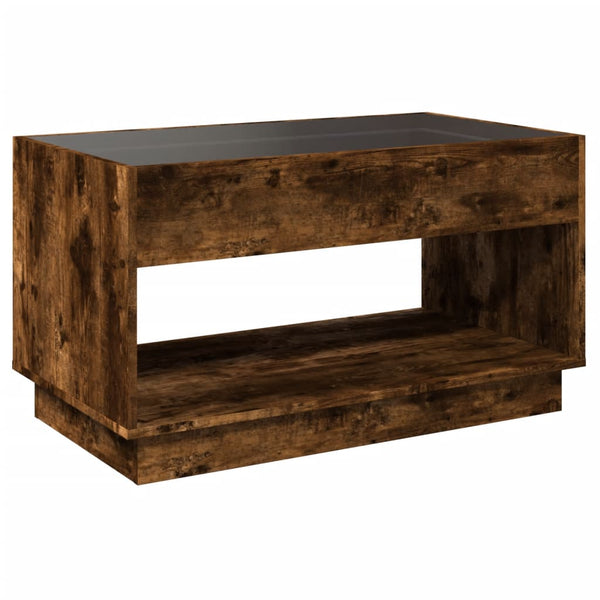 Räuchereiche Couchtisch Infinity mit LED-Beleuchtung Zanofa 90x50x50cm