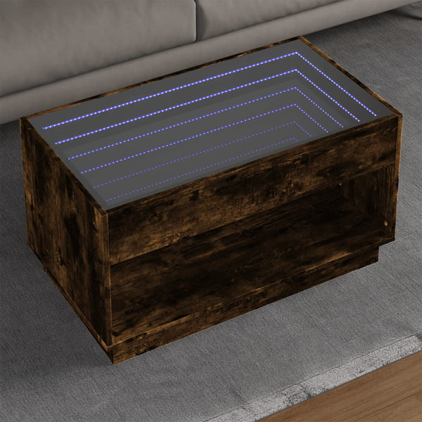 Räuchereiche Couchtisch Infinity mit LED-Beleuchtung Zanofa 90x50x50cm