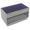 Grauer Couchtisch Zanofa 90x50x50cm mit Infinity-LED-Beleuchtung (Sonoma)