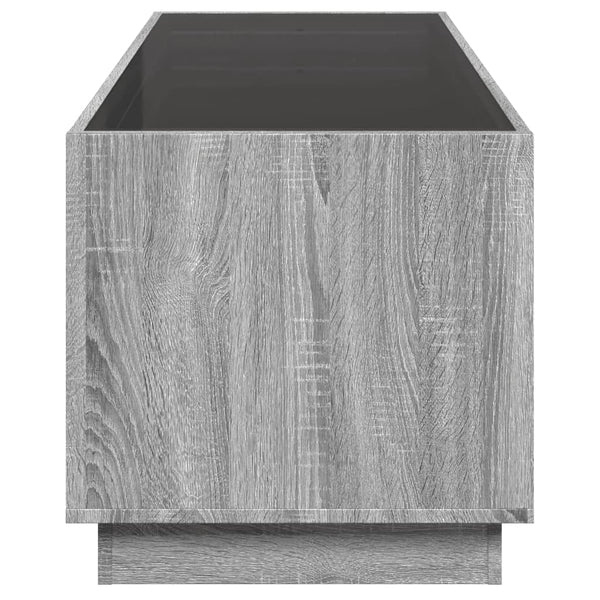 Grauer Couchtisch Zanofa 90x50x50cm mit Infinity-LED-Beleuchtung (Sonoma)