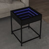 Musta sohvapöytä infinity led-valoilla Dareta 40x40x51cm