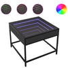 Schwarzer Couchtisch Infinity mit LED-Beleuchtung Dareta 50x50x41cm
