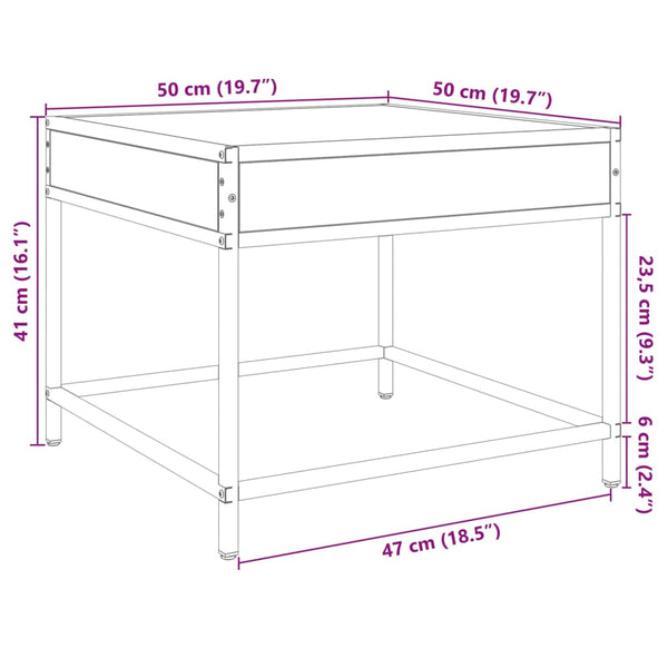 Schwarzer Couchtisch Infinity mit LED-Beleuchtung Dareta 50x50x41cm
