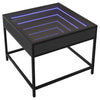 Schwarzer Couchtisch Infinity mit LED-Beleuchtung Dareta 50x50x41cm