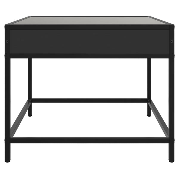 Schwarzer Couchtisch Infinity mit LED-Beleuchtung Dareta 50x50x41cm
