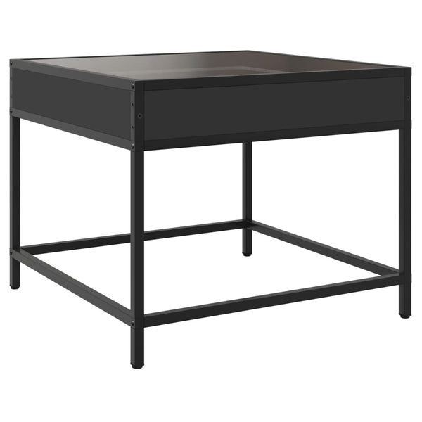 Schwarzer Couchtisch Infinity mit LED-Beleuchtung Dareta 50x50x41cm