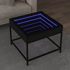 Schwarzer Couchtisch Infinity mit LED-Beleuchtung Dareta 50x50x41cm