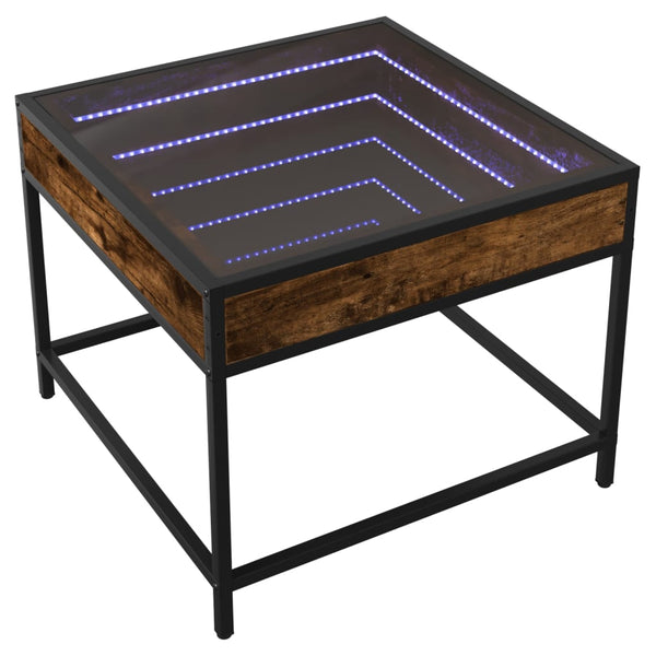 Savutammi sohvapöytä infinity led-valoilla Dareta 50x50x41cm