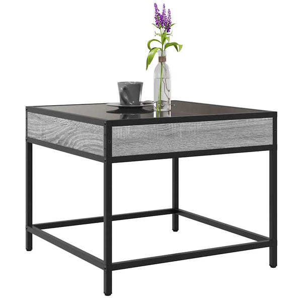 Harmaa sohvapöytä infinity led-valoilla Dareta 50x50x41cm (sonoma)