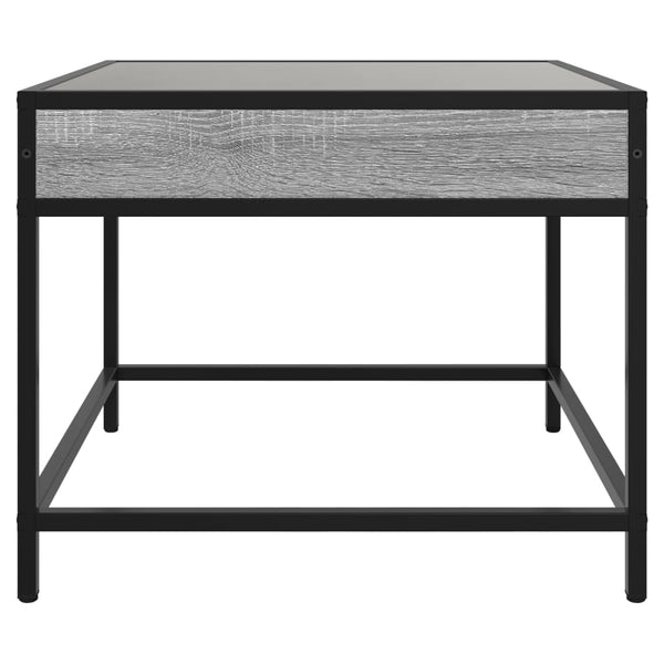 Harmaa sohvapöytä infinity led-valoilla Dareta 50x50x41cm (sonoma)