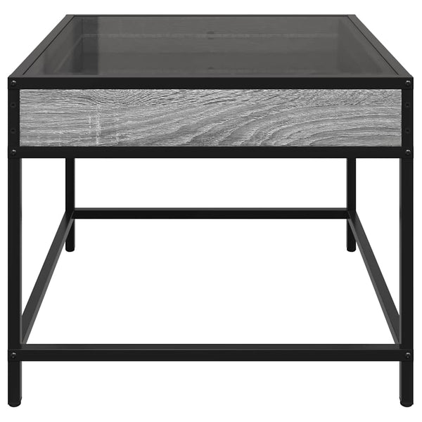 Harmaa sohvapöytä infinity led-valoilla Dareta 50x50x41cm (sonoma)