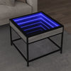 Harmaa sohvapöytä infinity led-valoilla Dareta 50x50x41cm (sonoma)