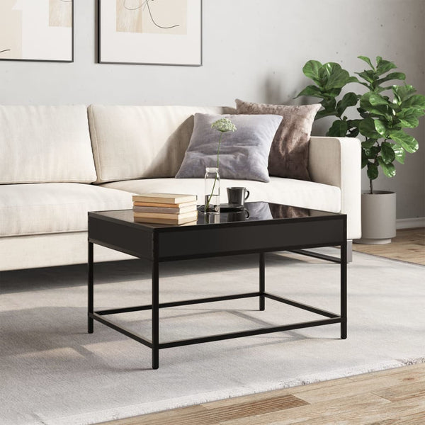 Musta sohvapöytä infinity led-valoilla Dareta 70x50x41cm