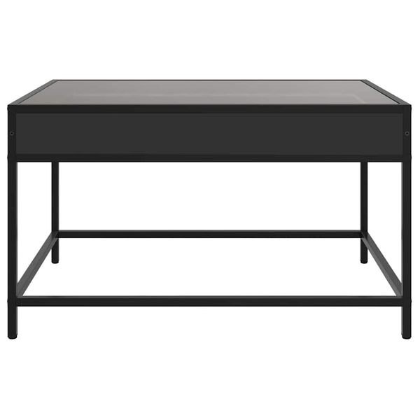 Musta sohvapöytä infinity led-valoilla Dareta 70x50x41cm
