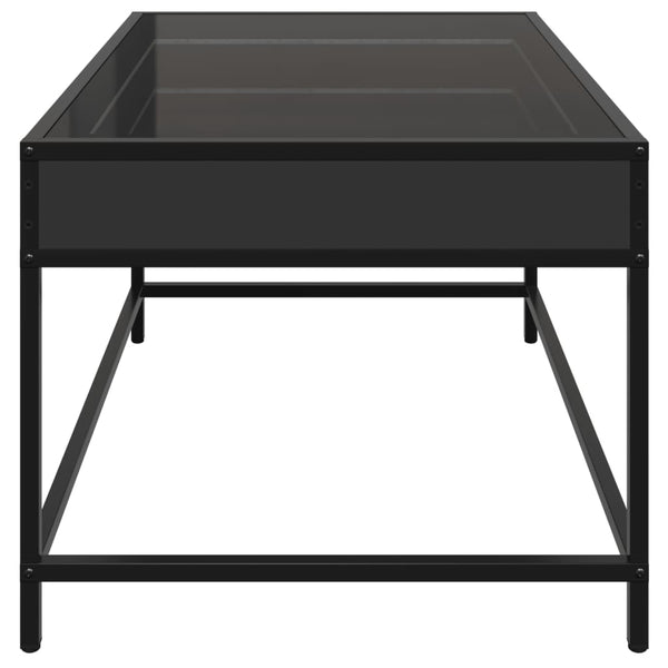 Musta sohvapöytä infinity led-valoilla Dareta 70x50x41cm